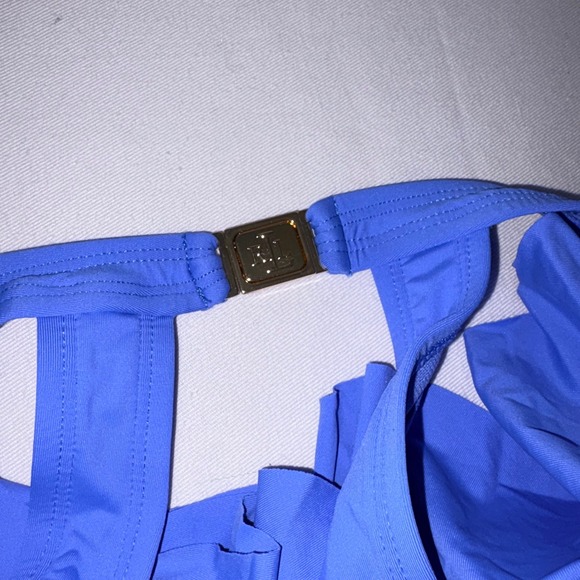 Lauren Ralph Lauren Sky Blue Ruffle Halter Tankini Top Plus Size 20W new - Picture 7 of 10